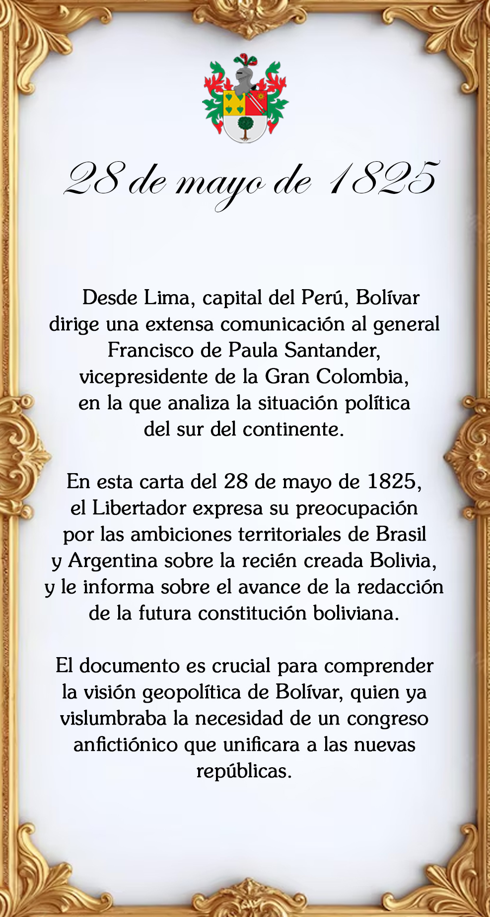 efeméride Sociedad Bolivariana de Venezuela 28 de mayo de 1825 SBV