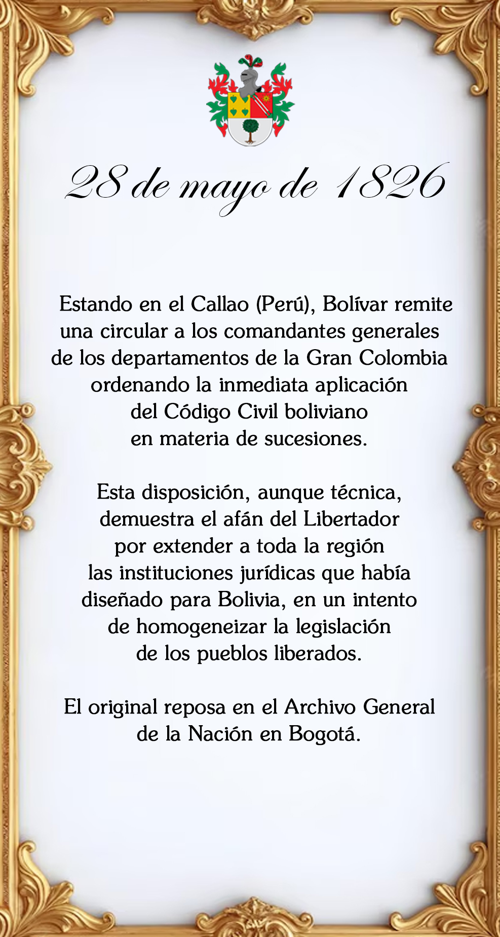 efeméride Sociedad Bolivariana de Venezuela 28 de mayo de 1826